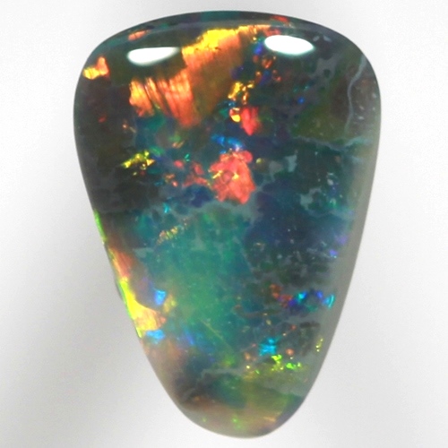 SOLID BLACK OPAL Bright and sparkling gold, cherry red over blue